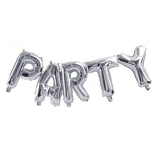 Folieballon ‘Party’ Zilver