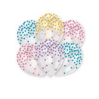 Ballonnen Confetti Pastel - 6 stuks