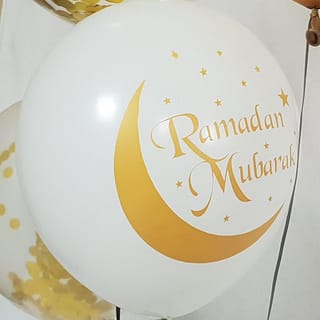 Ballonnen Ramadan Mubarak Wit Goud
