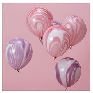 Ballonnen Marmer Roze - 10 stuks