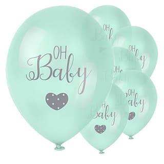 Ballonnen Mint ‘Oh Baby’ - 6 stuks