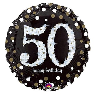 Folieballon ‘50 Happy Birthday’ Zilver - 46 centimeter