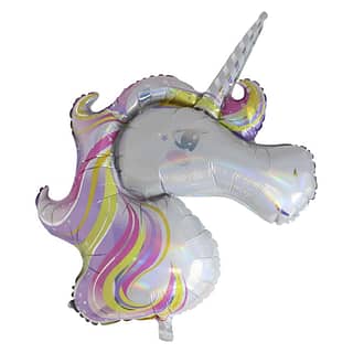 Folieballon in de vorm van een unicorn hoofd