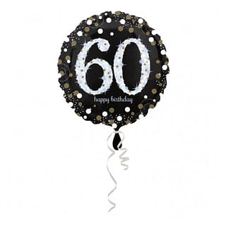 Folieballon ‘Happy Birthday 60’ Zilver - 46 centimeter