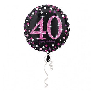 Folieballon ‘40 Happy Birthday’ Roze - 46 centimeter