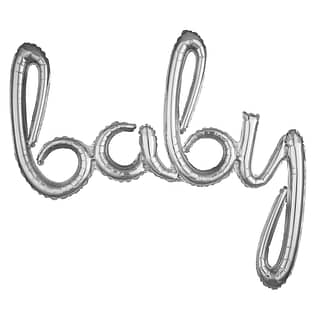 Folieballon ‘Baby’ Zilver - 39 Cm