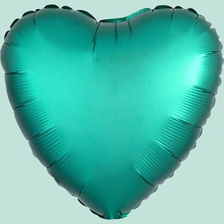 Turquoise folie ballon in de vorm van een hart
