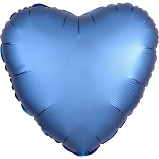Folieballon Hart Blauw Matte - 43 Centimeter