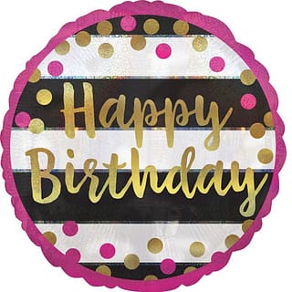 Folieballon ‘Happy Birthday’ Roze - 45 Centimeter