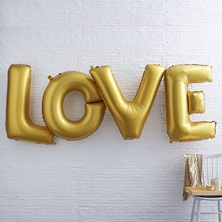 Folieballon XL ‘Love’ Goud - 90 centimeter