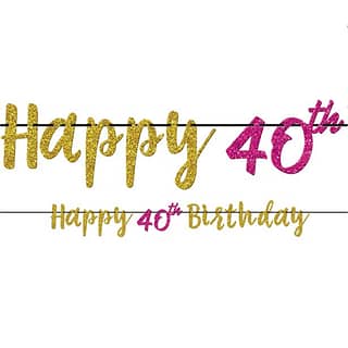 Letter Banner ‘Happy 40th Birthday’ - 3.65 Meter