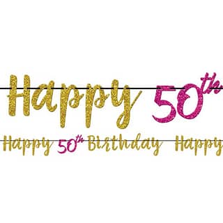 Letter Banner ‘Happy 50th Birthday’ - 3.65 Meter