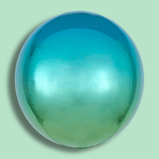 Orb ballon met ombre effect in het groen en blauw