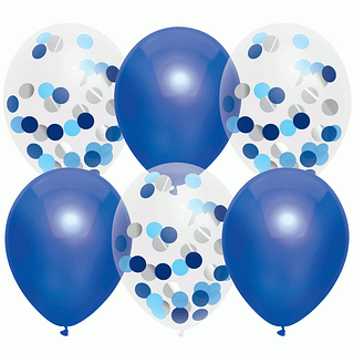 Confetti Ballonnen Marine Blauw - 6 stuks