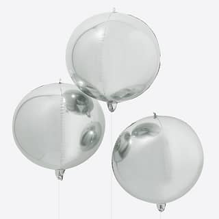 Orb Ballonnen Zilver - 3 stuks