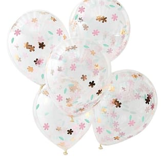 Ballonnen Confetti Bloemen - 5 stuks