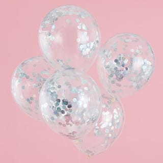 Ballonnen Confetti Iridescent - 5 stuks - sfeer