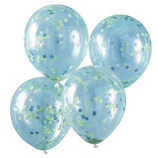 Confetti Ballonnen Blauw Groen - 5 stuks