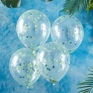 Confetti Ballonnen Blauw Groen - 5 stuks - sfeer