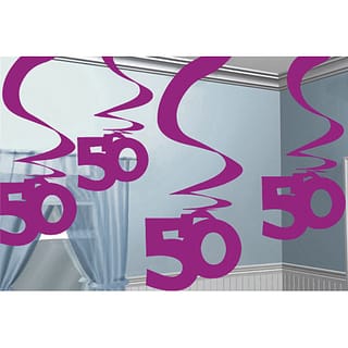 Swirls ‘50’ Paars - 5 stuks