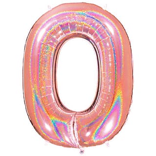 Folie Cijfer ‘0’ Rosé Goud Holografisch - 100 Centimeter