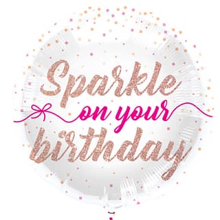Folieballon Sparkle on your Birthday - 45 centimeter