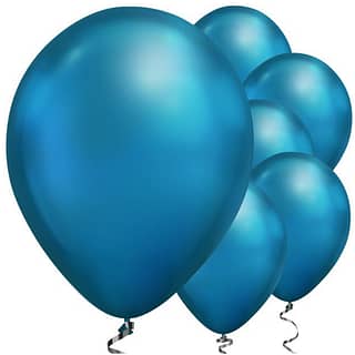 Ballonnen Chrome Blauw - 5 stuks