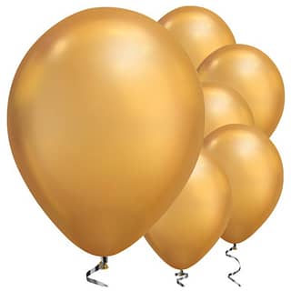Ballonnen Chrome Goud - 5 stuks