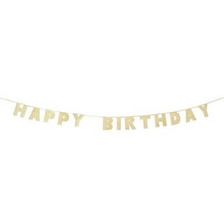 Letterbanner ‘Happy Birthday’ Goud Glitter - 3 Meter