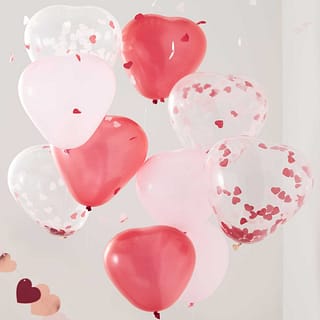 hartvormige ballonnen in verschillende kleuren