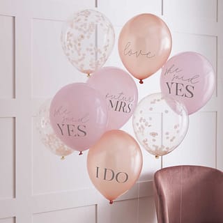 Bundel met vrijgezellenfeest ballonnen in roze tinten