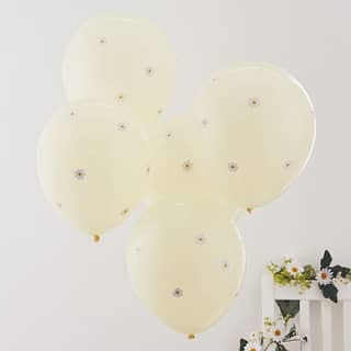 Ballonnen Geel Madeliefjes - 5 stuks