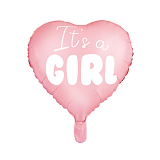 roze hartjes ballonnen met de tekst its a girl