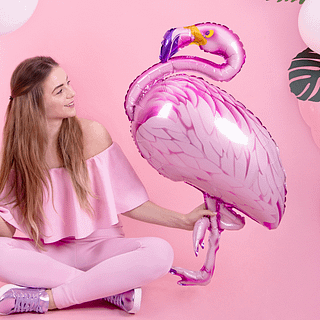 Folieballon flamingo roze