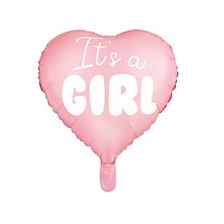 Folieballon Hart Roze 'It's a Girl' - 45cm
