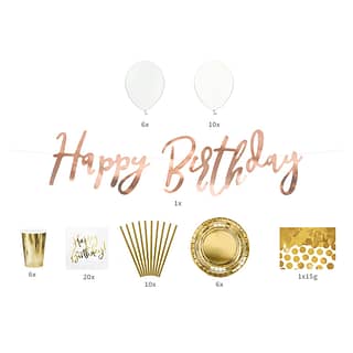Decoratie pakket ‘Happy Birthday’ Goud