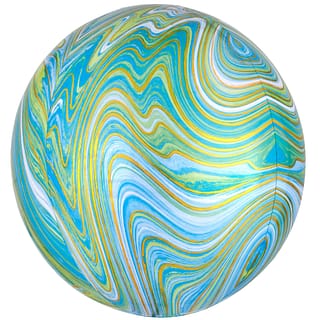 Folieballon Marmer Groen - 38 centimeter