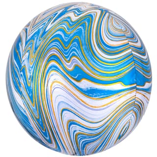 Folieballon Marmer Blauw - 38 centimeter