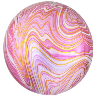 Folieballon Marmer Roze - 38 centimeter