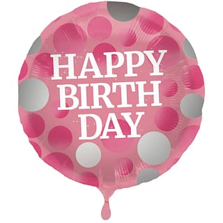 Folieballon ‘Happy Birthday’ Glossy Pink - 45 cm