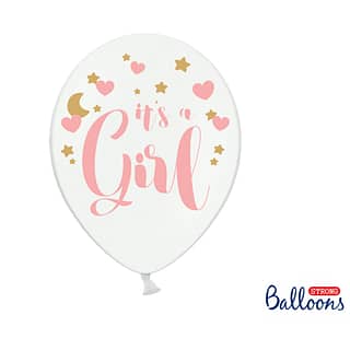 Ballonnen 'It's a Girl' - 5 stuks