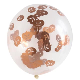 Ballonnen Pompoen Confetti - 4 stuks