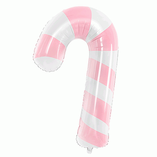 Folieballon Zuurstok Wit Roze - 82 centimeter