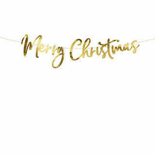 Gouden letterslinger met de tekst 'merry christmas' van 1,5 meter