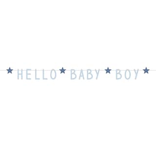 Letterbanner ‘Hello Baby Boy’ Blauw - 1 meter