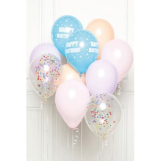 Ballonnen Set Happy Birthday Pastel - 10 stuks