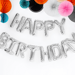 zilveren ballonnen happy birthday