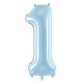 Folieballon - Cijfer 1 - Lichtblauw XL