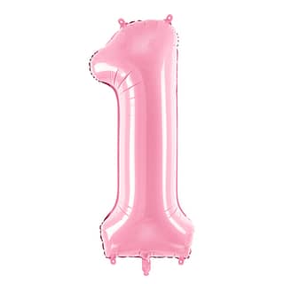 Folieballon - Cijfer 1 - Lichtroze XL