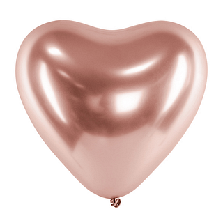 Rose gouden ballon in de vorm van een hart